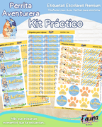 Perrita Aventurera 🐾 - Etiquetas Escolares Premium Personalizadas