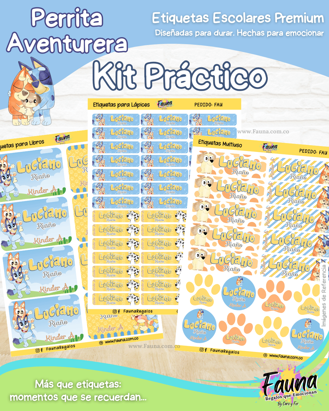Perrita Aventurera 🐾 - Etiquetas Escolares Premium Personalizadas
