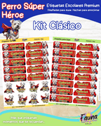 Perro Súper Héroe 🐶 - Etiquetas Escolares Premium Personalizadas