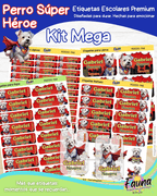 Perro Súper Héroe 🐶 - Etiquetas Escolares Premium Personalizadas