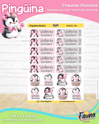 Pingüina 🐧 - Etiquetas Escolares Premium Personalizadas