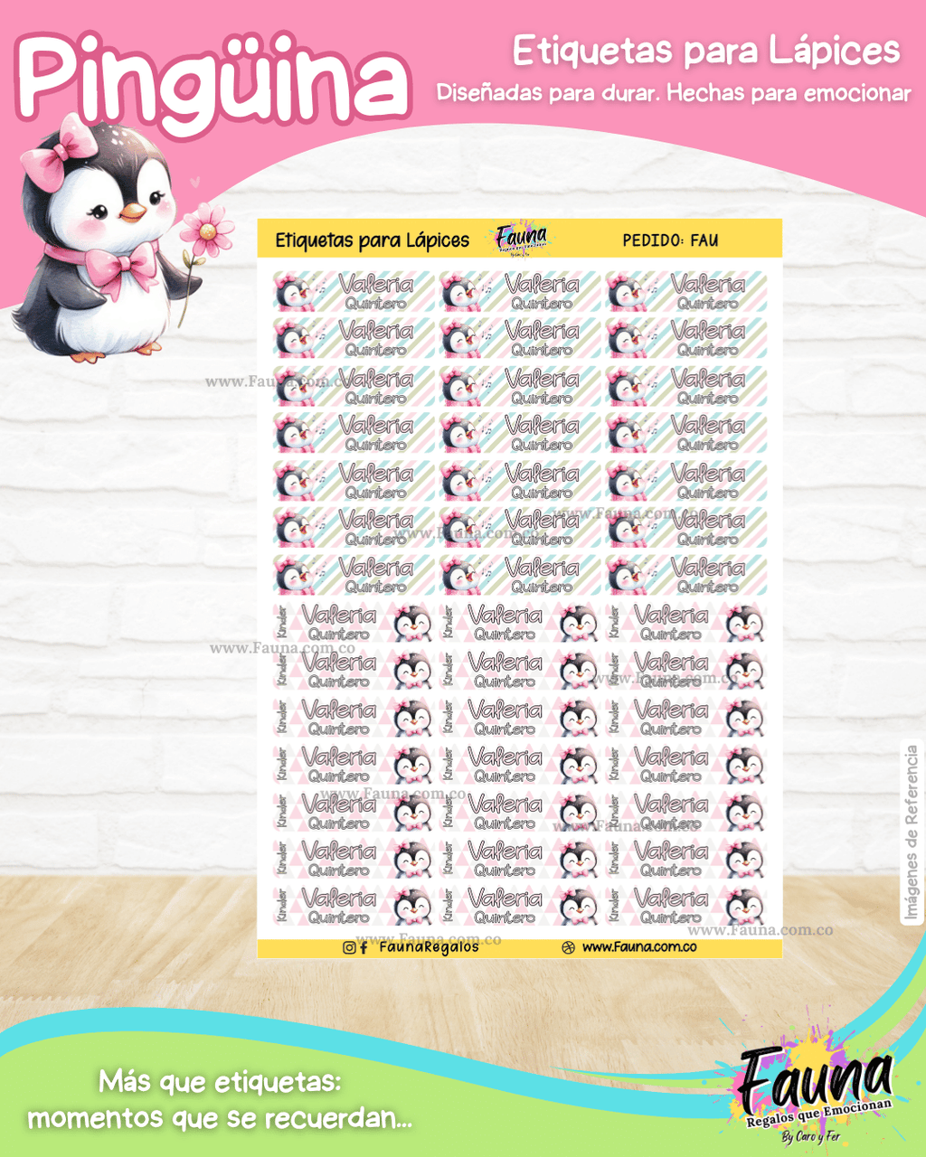 Pingüina 🐧 - Etiquetas Escolares Premium Personalizadas