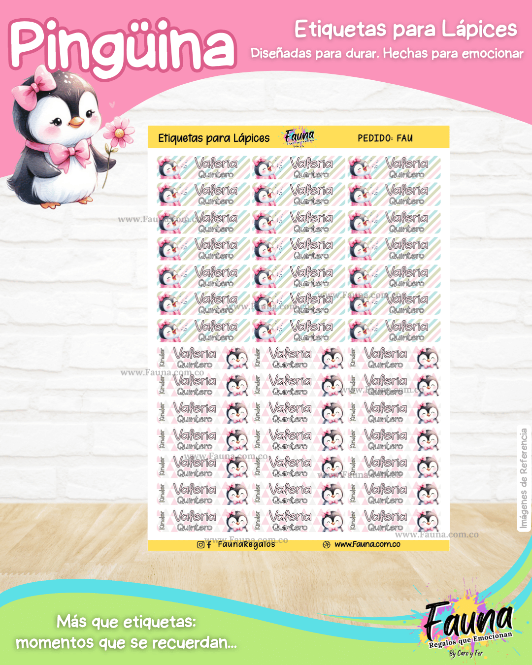 Pingüina 🐧 - Etiquetas Escolares Premium Personalizadas