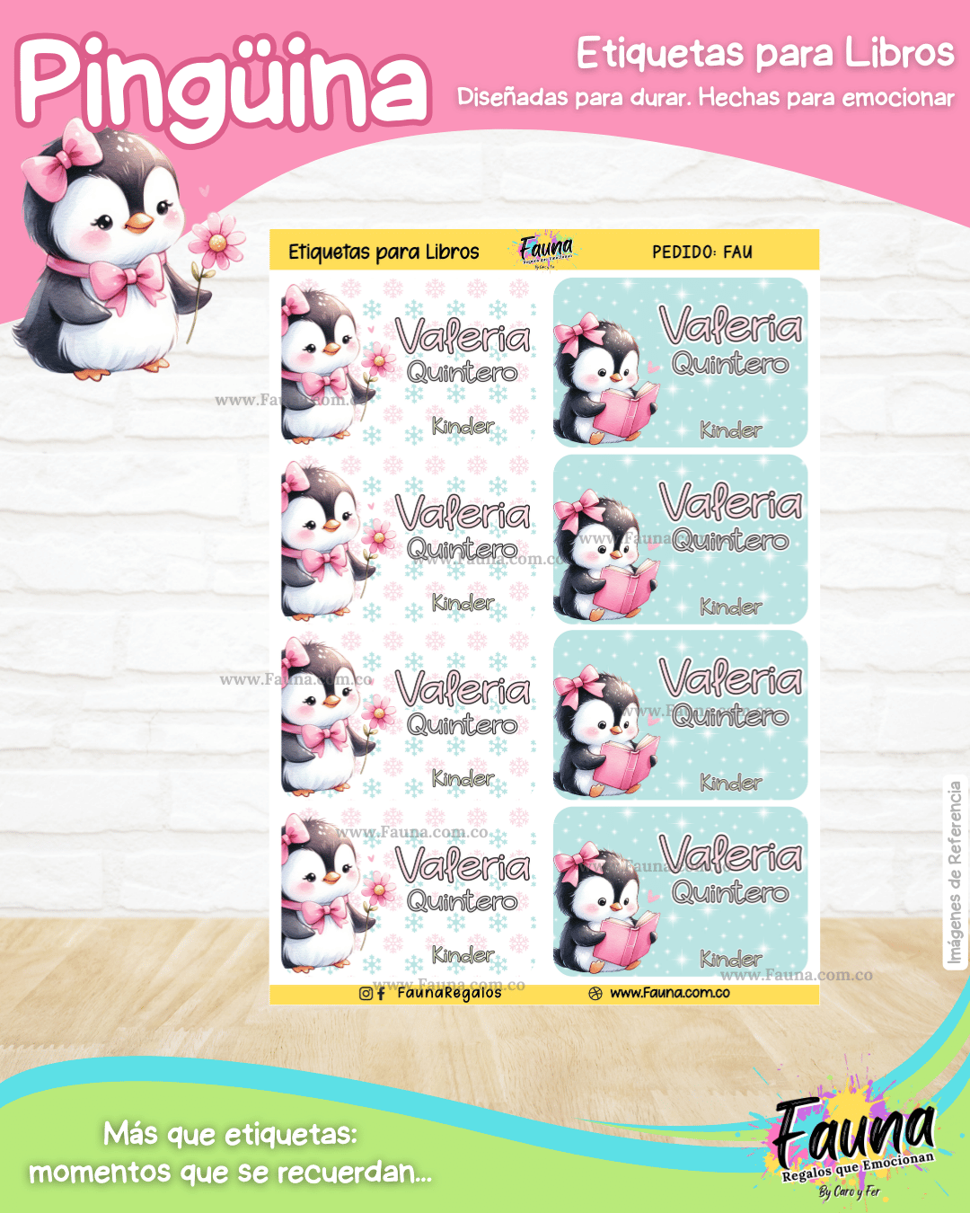 Pingüina 🐧 - Etiquetas Escolares Premium Personalizadas