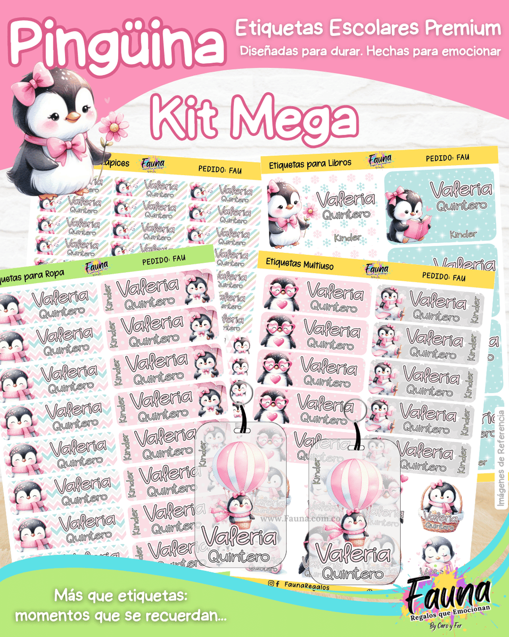 Pingüina 🐧 - Etiquetas Escolares Premium Personalizadas