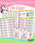 Pingüina 🐧 - Etiquetas Escolares Premium Personalizadas