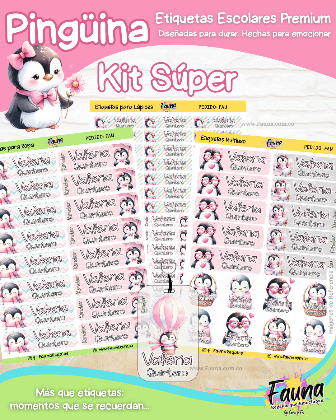 Pingüina 🐧 - Etiquetas Escolares Premium Personalizadas