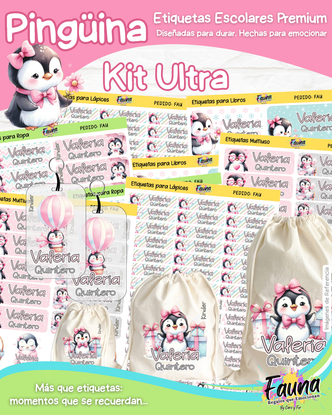 Pingüina 🐧 - Etiquetas Escolares Premium Personalizadas