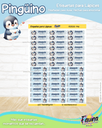 Pingüino ❄️ - Etiquetas Escolares Premium Personalizadas
