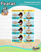 Piratas 🦜 - Etiquetas Escolares Premium Personalizadas