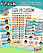 Piratas 🦜 - Etiquetas Escolares Premium Personalizadas
