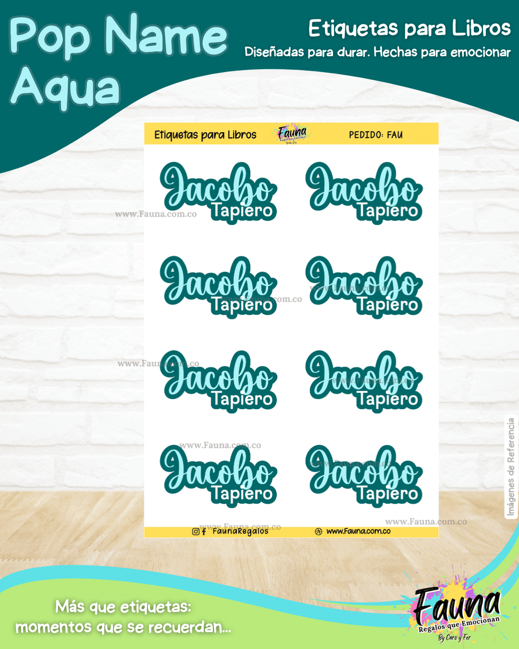 Pop Name – Aqua 💧 - Etiquetas Escolares Premium Personalizadas