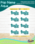Pop Name – Aqua 💧 - Etiquetas Escolares Premium Personalizadas