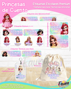 Princesas de Cuento 👑 - Etiquetas Escolares Premium Personalizadas