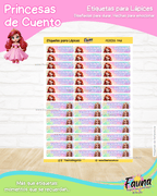 Princesas de Cuento 👑 - Etiquetas Escolares Premium Personalizadas
