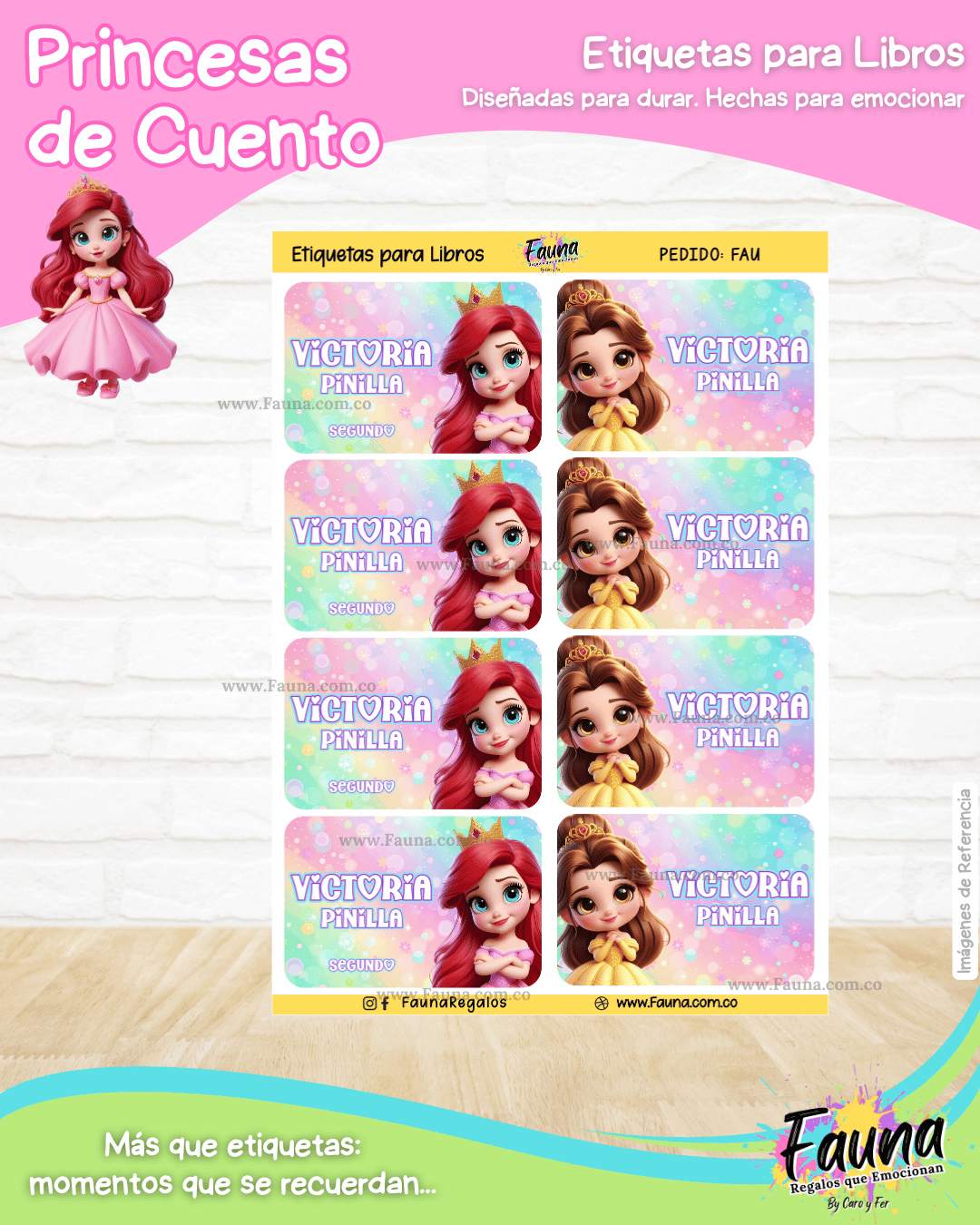 Princesas de Cuento 👑 - Etiquetas Escolares Premium Personalizadas