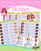 Princesas de Cuento 👑 - Etiquetas Escolares Premium Personalizadas