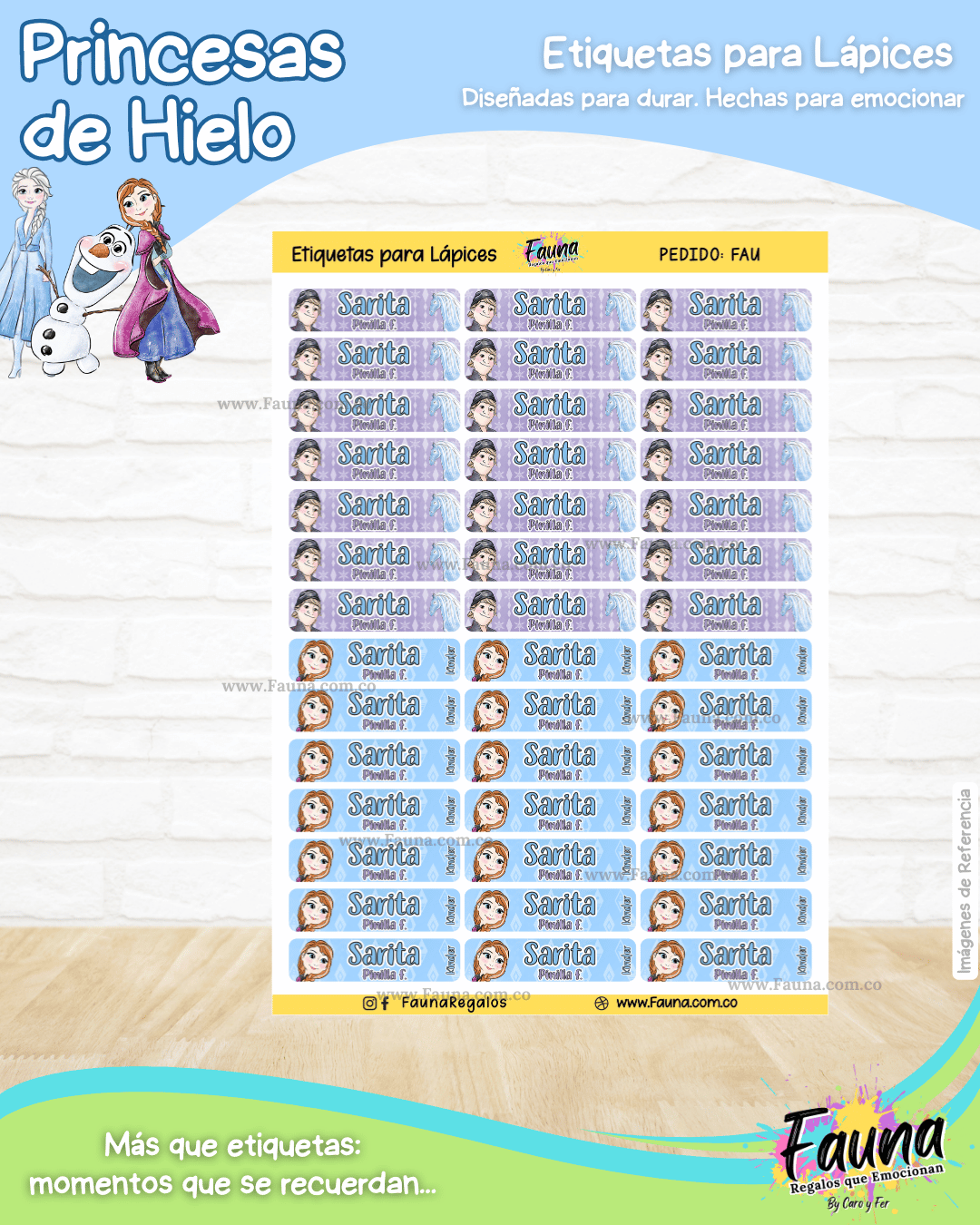 Princesas de Hielo ❄️ - Etiquetas Escolares Premium Personalizadas