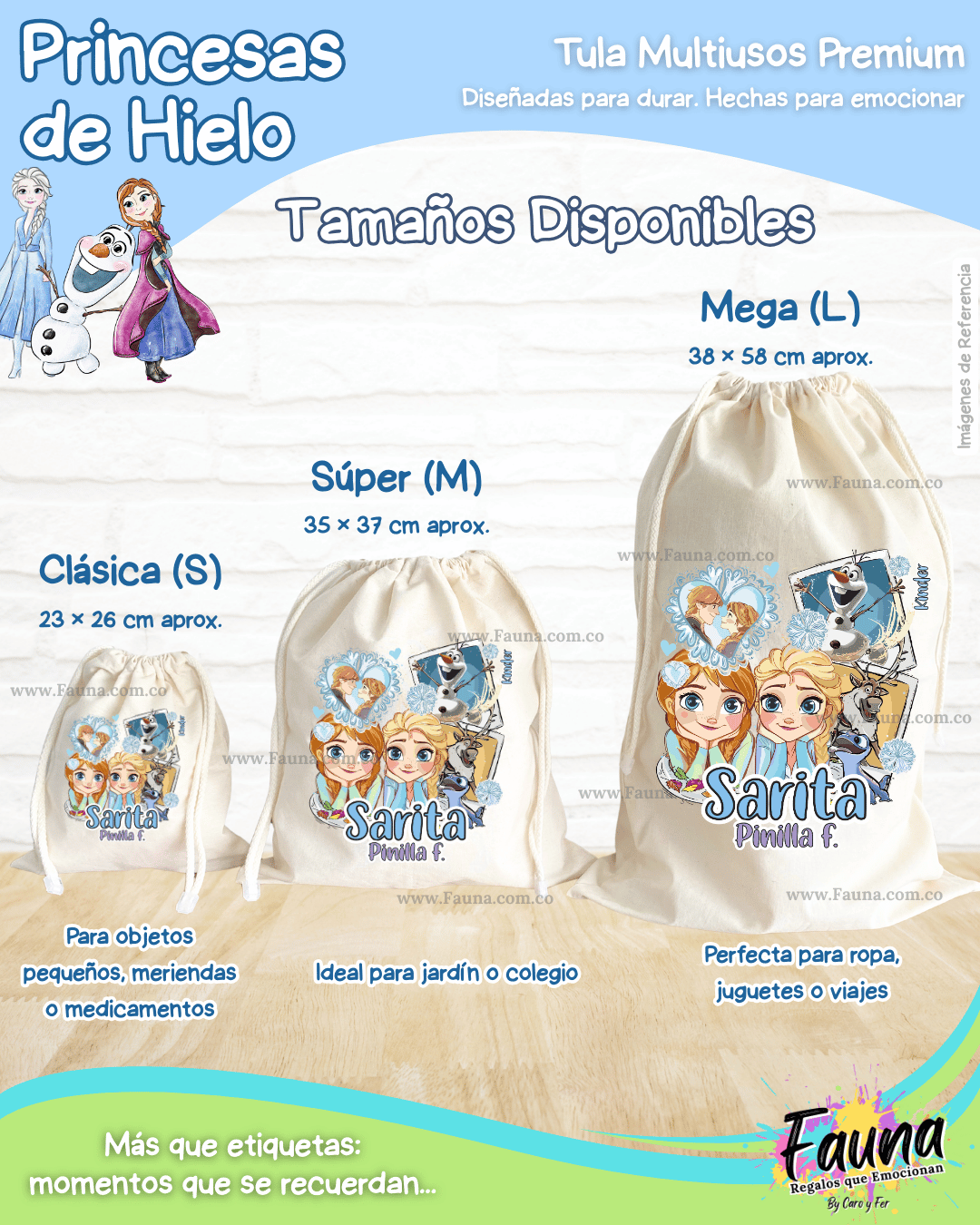 Princesas de Hielo ❄️ - Etiquetas Escolares Premium Personalizadas