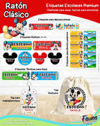 Ratón Clásico 🐭 - Etiquetas Escolares Premium Personalizadas