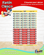 Ratón Clásico 🐭 - Etiquetas Escolares Premium Personalizadas