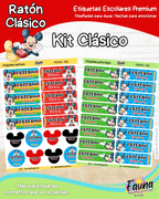 Ratón Clásico 🐭 - Etiquetas Escolares Premium Personalizadas
