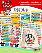 Ratón Clásico 🐭 - Etiquetas Escolares Premium Personalizadas