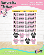 Ratoncita Clásica 🎀 - Etiquetas Escolares Premium Personalizadas