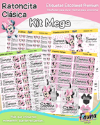 Ratoncita Clásica 🎀 - Etiquetas Escolares Premium Personalizadas