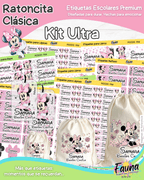 Ratoncita Clásica 🎀 - Etiquetas Escolares Premium Personalizadas