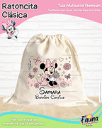 Ratoncita Clásica 🎀 - Tula personalizada para niña – multiusos con nombre