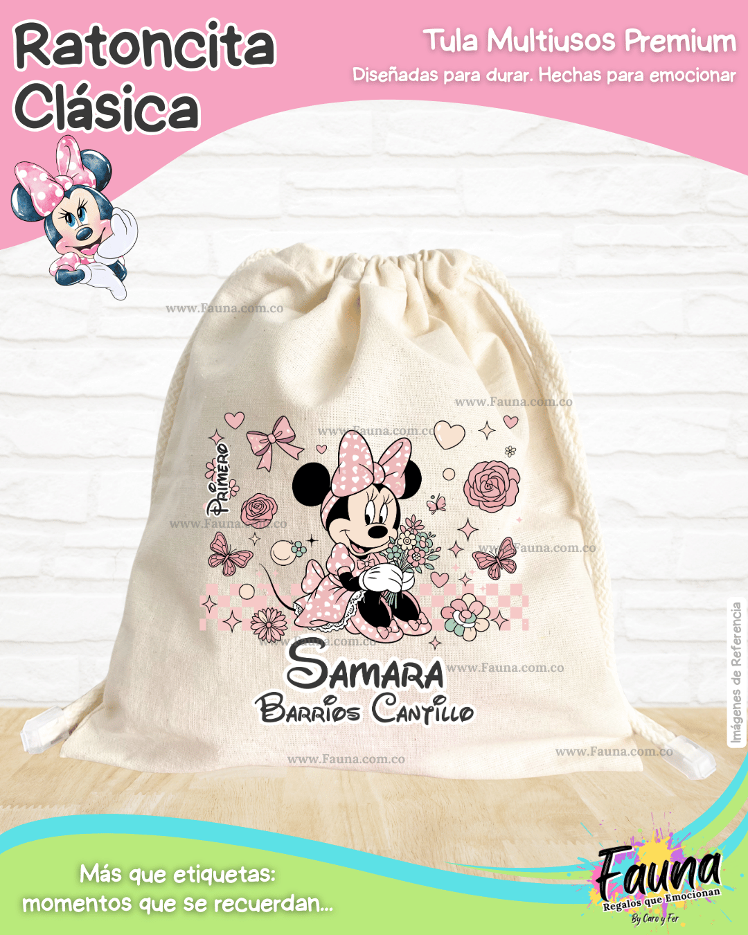 Ratoncita Clásica 🎀 - Etiquetas Escolares Premium Personalizadas