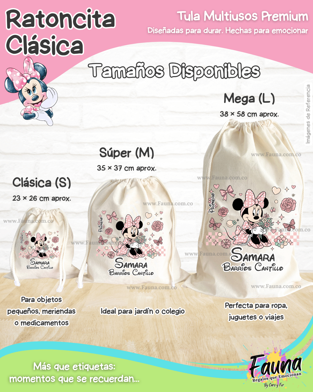 Ratoncita Clásica 🎀 - Etiquetas Escolares Premium Personalizadas
