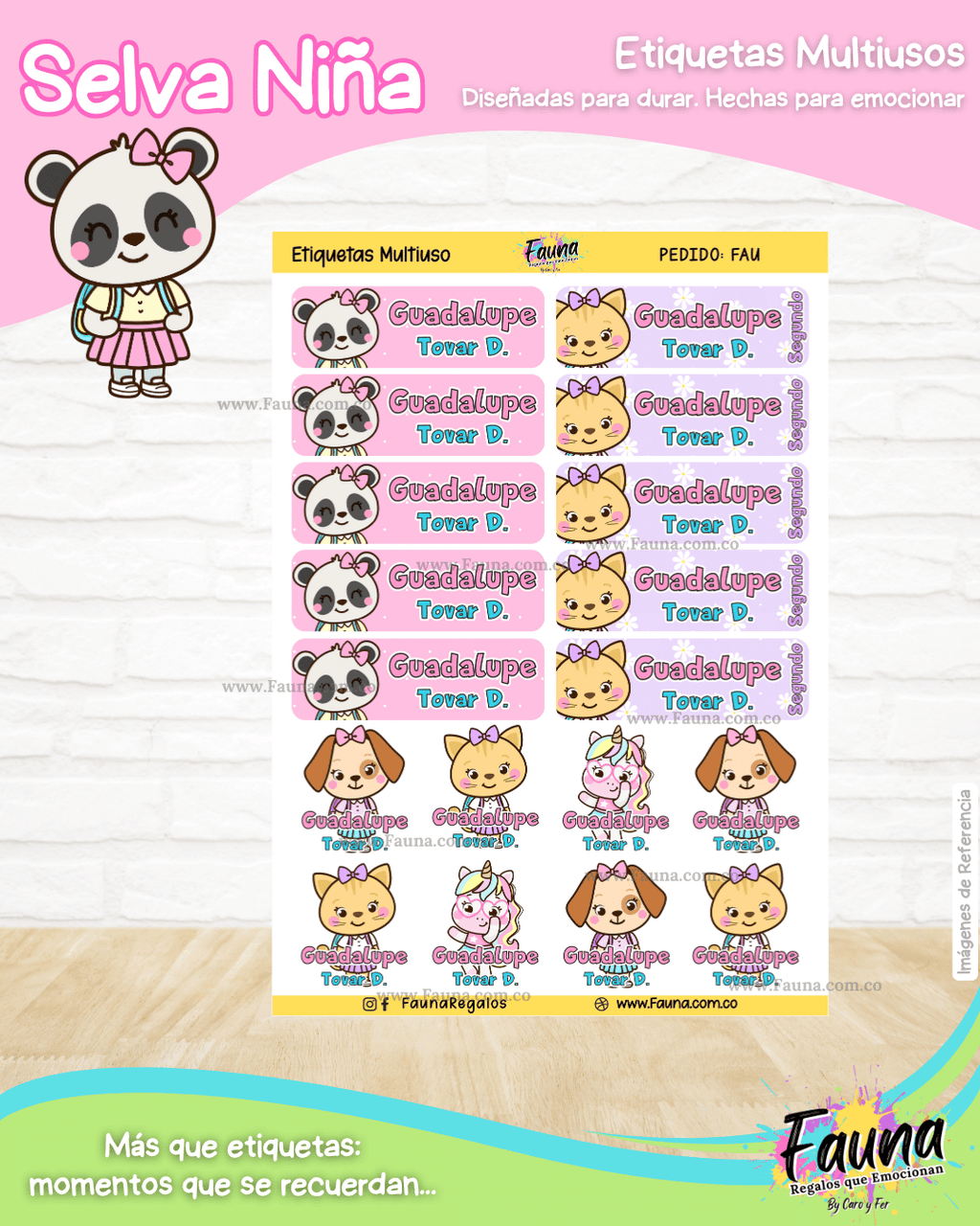 Selva Niña 🌴 - Etiquetas Escolares Premium Personalizadas