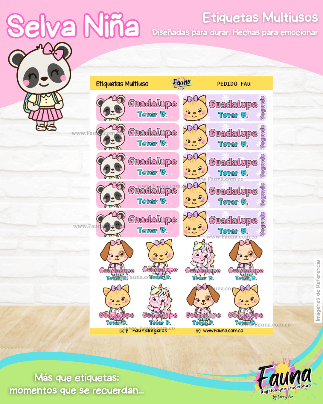 Selva Niña 🌴 - Etiquetas Escolares Premium Personalizadas