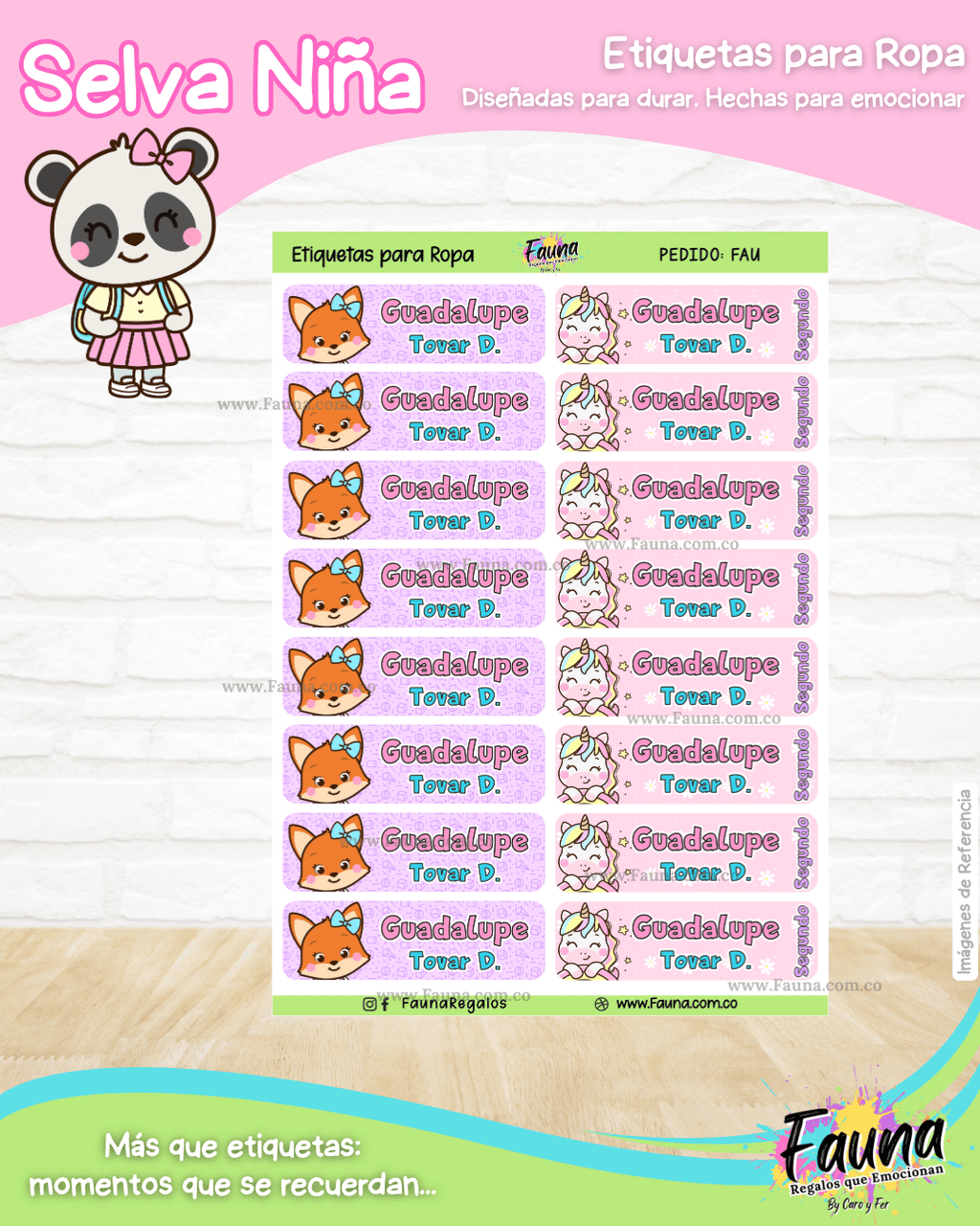 Selva Niña 🌴 - Etiquetas Escolares Premium Personalizadas