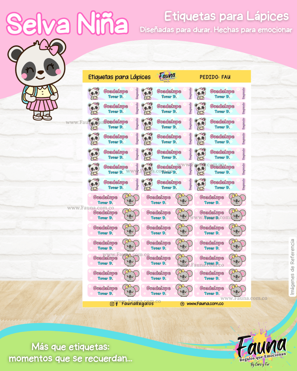 Selva Niña 🌴 - Etiquetas Escolares Premium Personalizadas