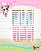 Selva Niña 🌴 - Etiquetas Escolares Premium Personalizadas