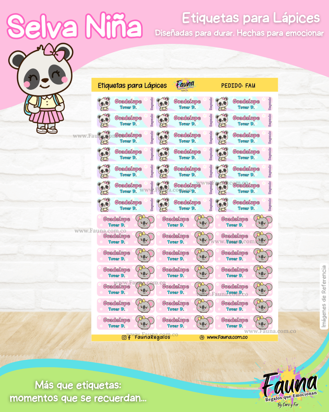 Selva Niña 🌴 - Etiquetas Escolares Premium Personalizadas