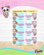 Selva Niña 🌴 - Etiquetas Escolares Premium Personalizadas