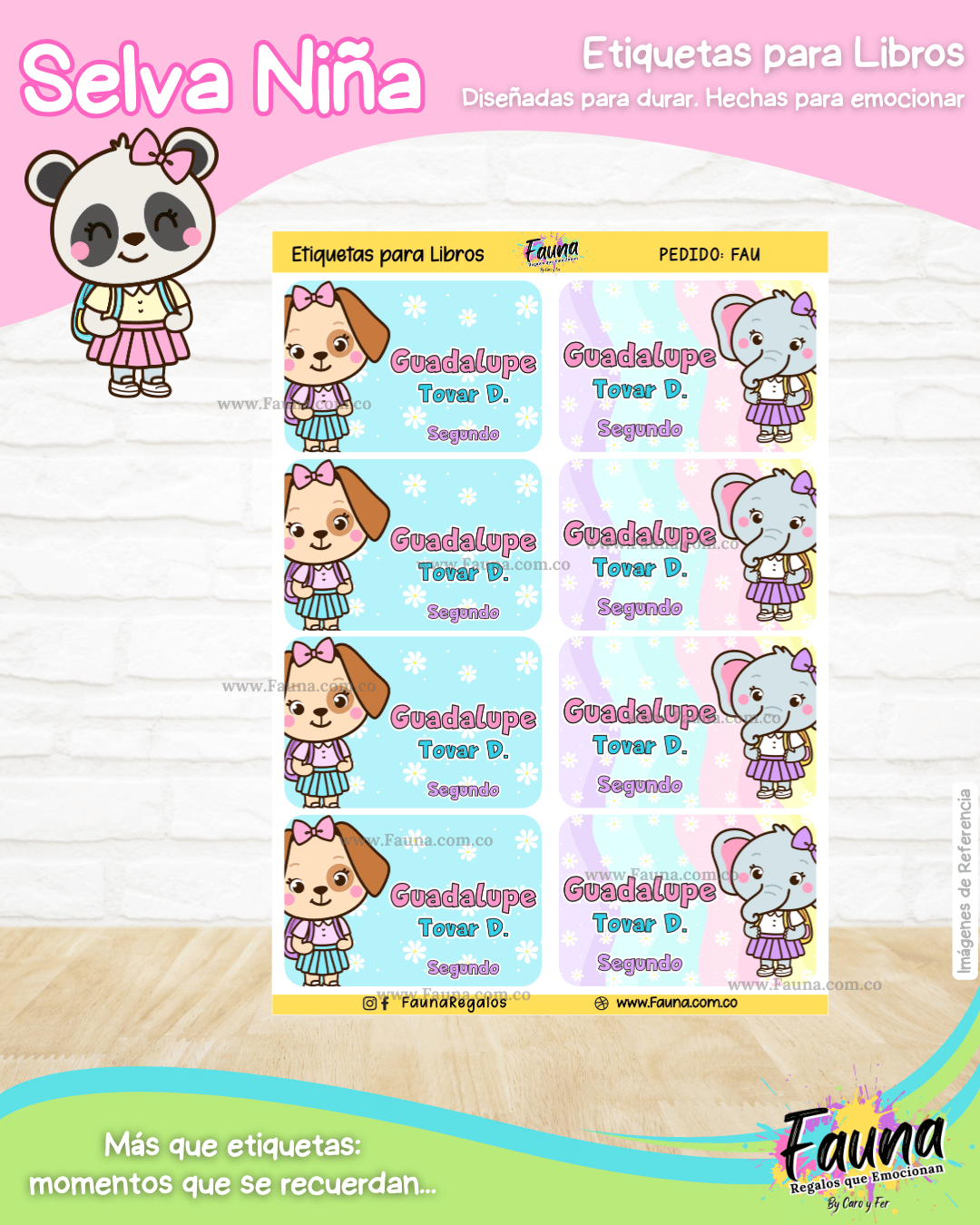 Selva Niña 🌴 - Etiquetas Escolares Premium Personalizadas