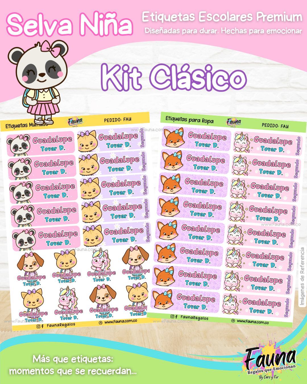 Selva Niña 🌴 - Etiquetas Escolares Premium Personalizadas