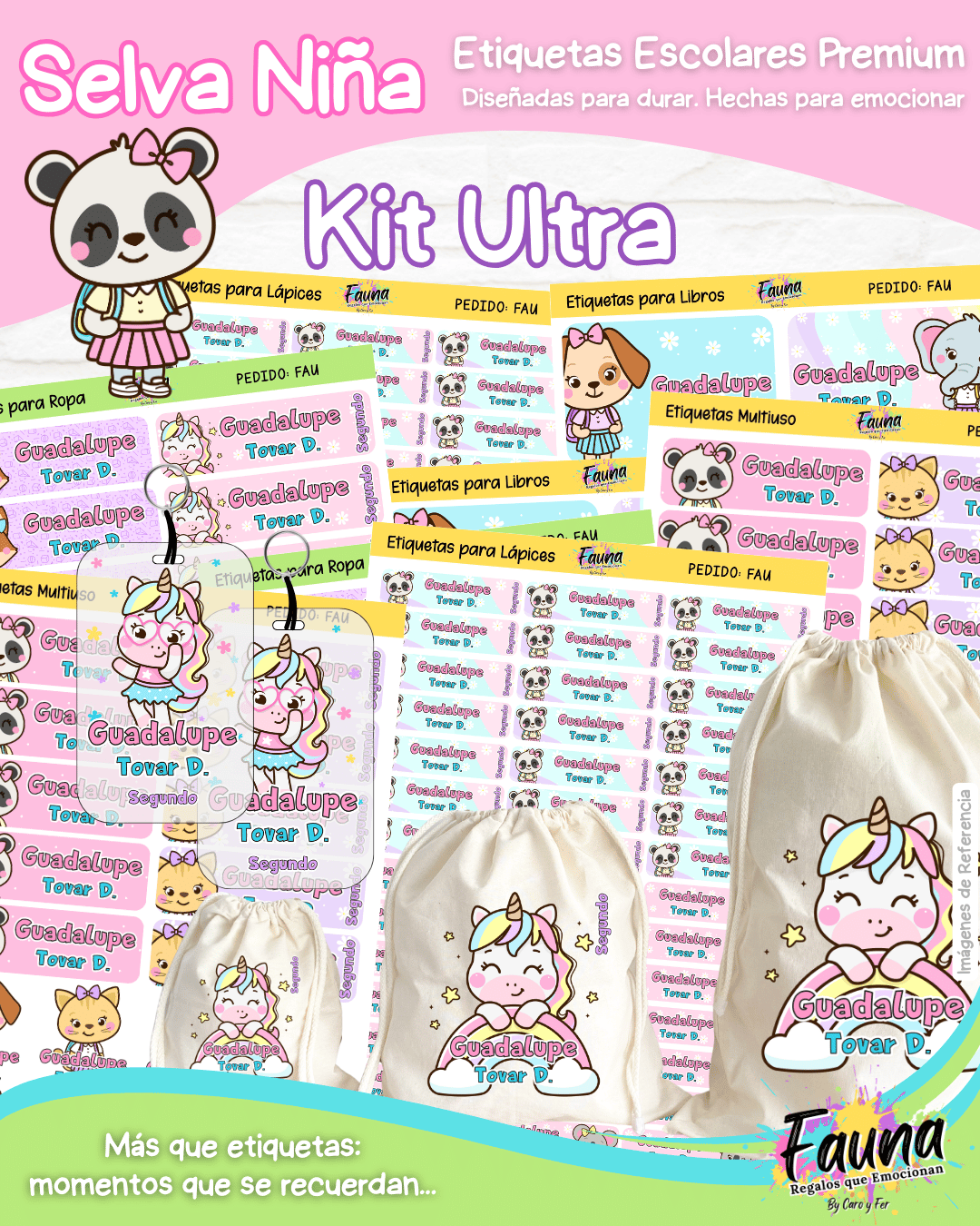 Selva Niña 🌴 - Etiquetas Escolares Premium Personalizadas