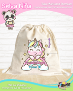 Selva Niña 🌴 - Tula personalizada para niña – multiusos con nombre