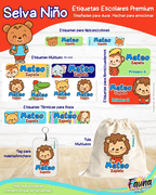 Selva Niño 🦁 - Etiquetas Escolares Premium Personalizadas