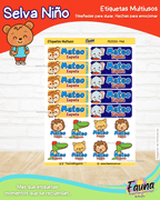 Selva Niño 🦁 - Etiquetas Escolares Premium Personalizadas