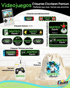 Videojuegos 🎮 - Etiquetas Escolares Premium Personalizadas