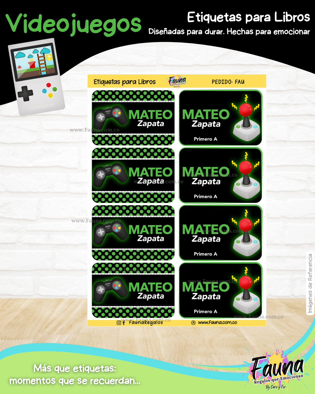 Videojuegos 🎮 - Etiquetas Escolares Premium Personalizadas