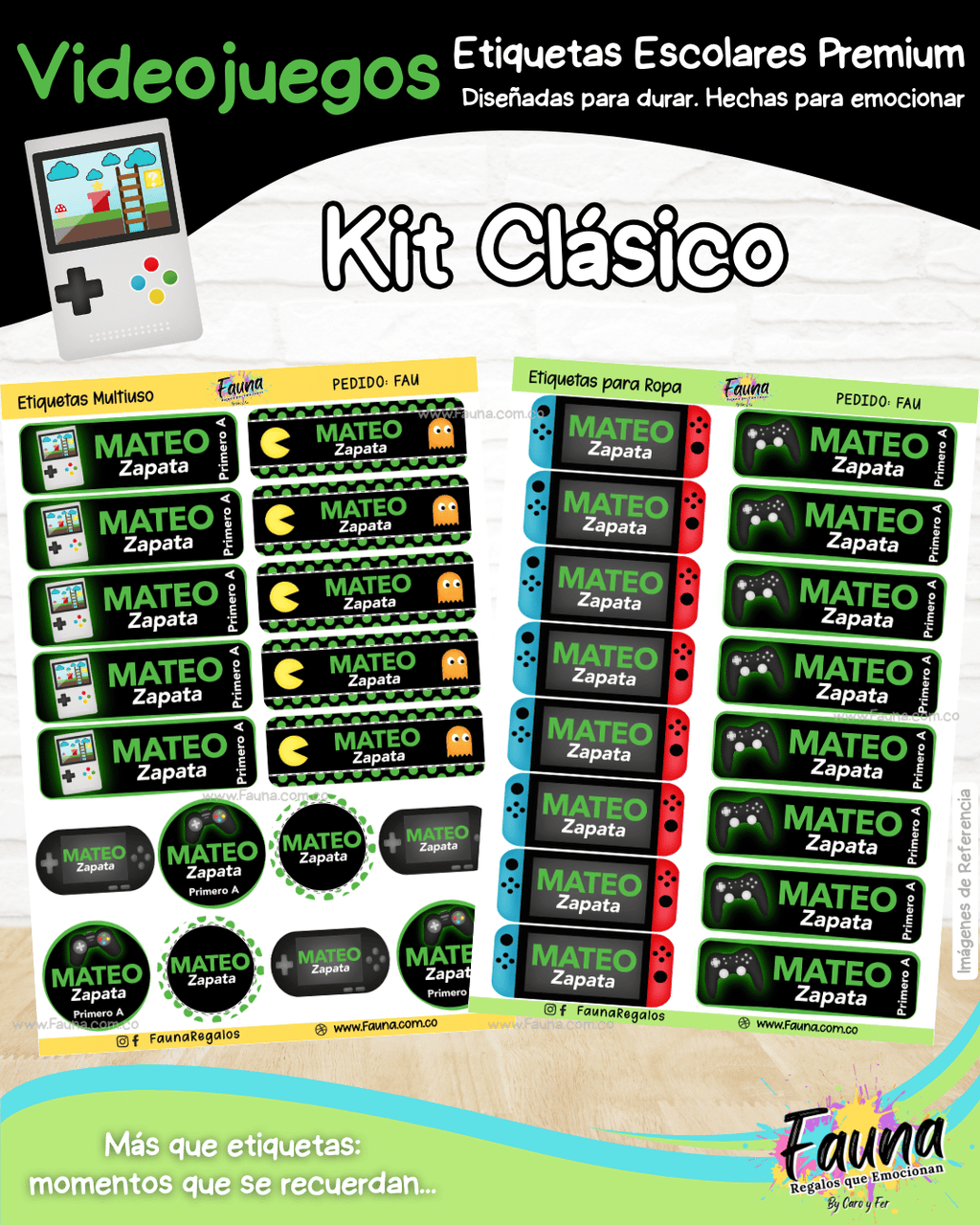 Videojuegos 🎮 - Etiquetas Escolares Premium Personalizadas
