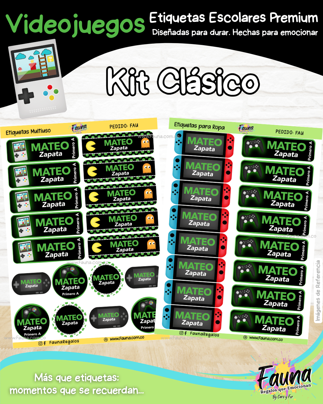 Videojuegos 🎮 - Etiquetas Escolares Premium Personalizadas